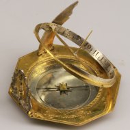 Vergoldete und silbere Deutsche Sonnenuhr von Johann Willebrand Augspurg (Augsburg). ca 1700-1720