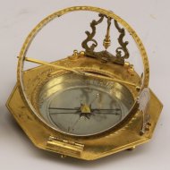 Vergoldete und silbere Deutsche Sonnenuhr von Johann Willebrand Augspurg (Augsburg). ca 1700-1720