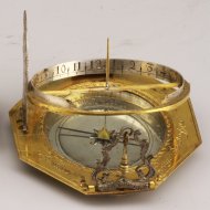 Vergoldete und silbere Deutsche Sonnenuhr von Johann Willebrand Augspurg (Augsburg). ca 1700-1720