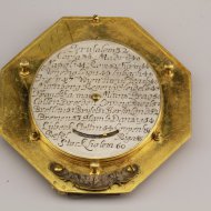 Vergoldete und silbere Deutsche Sonnenuhr von Johann Willebrand Augspurg (Augsburg). ca 1700-1720