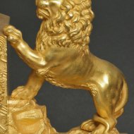 Firegilded french Orpheus and Euridice table clock. ca 1830