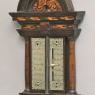 Early rare english 'Queen Anne' portable seaweed barometer, unsigned, circa 1700-1710.