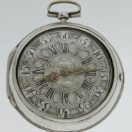 Antique silver pair cased Dutch verge pocket watch by D.F. Kehlhof, Amsterdam'.