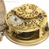 Antique silver pair cased Dutch verge pocket watch by D.F. Kehlhof, Amsterdam'.