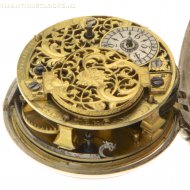 Antique silver pair cased Dutch verge pocket watch by D.F. Kehlhof, Amsterdam'.