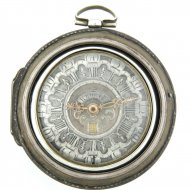 Silver triple-cased date verge pocket watch, 'J.P. Kroese, Amsterdam'