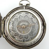 Silver triple-cased date verge pocket watch, 'J.P. Kroese, Amsterdam'