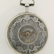 Silver triple-cased date verge pocket watch, 'J.P. Kroese, Amsterdam'