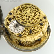 Silver triple-cased date verge pocket watch, 'J.P. Kroese, Amsterdam'