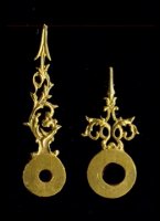 length of hands (hart to top): minute/hour: 23/16 mm, gilded. Set Nr 6. Price per set.