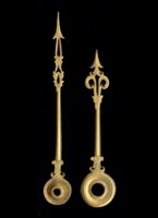 length of hands (hart to top): minute/hour: 55/42 mm. Set Nr 8, gilded. Price per set.