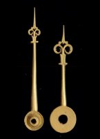 length of hands (hart to top): minute/hour: 48/40 mm. Set Nr 9, gilded. Price per set.
