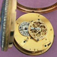 Gilded 'leton' enameled verge pocketwatch. ca 1800