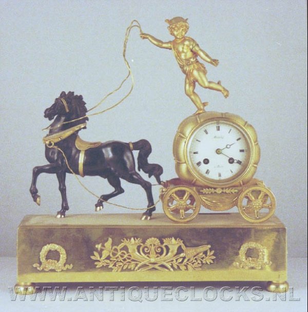 1 horse empire chariot mantelclock